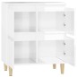 vidaXL Aparador de madera contrachapada blanco brillante 60x35x70 cm vidaXL Aparador de madera contrachapada blanco brillante 60x35x70 cm