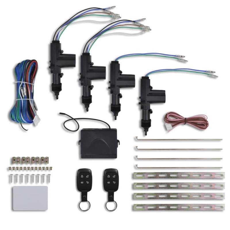 vidaXL Cierre centralizado coche 2 Mandos 4 Motores 12V Universal vidaXL Cierre centralizado coche 2 Mandos 4 Motores 12V Universal