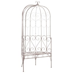 vidaXL Banco de jardín 95 cm hierro color marrón antiguo