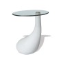 vidaXL Mesa de centro con superficie redonda vidrio blanco brillante 