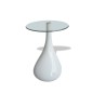 vidaXL Mesa de centro con superficie redonda vidrio blanco brillante 
