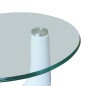 vidaXL Mesa de centro con superficie redonda vidrio blanco brillante 