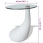 vidaXL Mesa de centro con superficie redonda vidrio blanco brillante 
