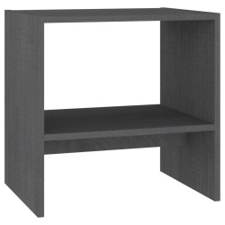 vidaXL Mesita de noche madera maciza de mango gris 40x30,5x40 cm