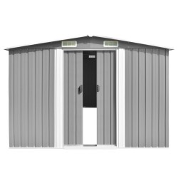 vidaXL Caseta de jardín metal gris 257x298x178 cm