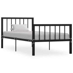 vidaXL Estructura de cama de metal negro 100x200 cm