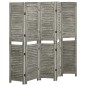 vidaXL Biombo de 5 paneles de madera maciza gris 179x166 cm vidaXL Biombo de 5 paneles de madera maciza gris 179x166 cm