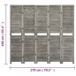vidaXL Biombo de 5 paneles de madera maciza gris 179x166 cm vidaXL Biombo de 5 paneles de madera maciza gris 179x166 cm