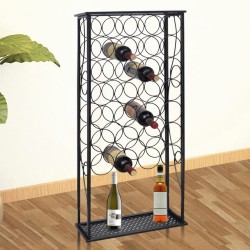 vidaXL Botellero de metal para 28 botellas 