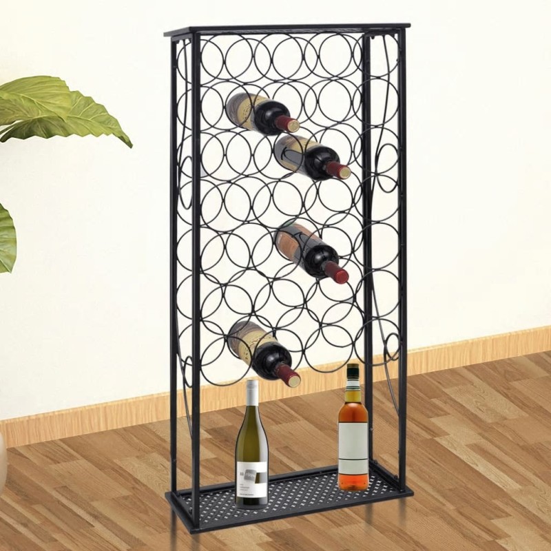 vidaXL Botellero de metal para 28 botellas vidaXL Botellero de metal para 28 botellas