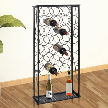 vidaXL Botellero de metal para 28 botellas 