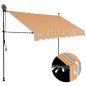 vidaXL Toldo manual retráctil con LED amarillo y azul 250 cm vidaXL Toldo manual retráctil con LED amarillo y azul 250 cm