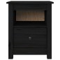 vidaXL Mesita de noche madera maciza de pino negra 40x35x49 cm vidaXL Mesita de noche madera maciza de pino negra 40x35x49 cm