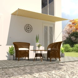 vidaXL Toldo retráctil 300x150 cm amarillo y blanco