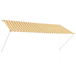 vidaXL Toldo retráctil 300x150 cm amarillo y blanco