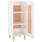 vidaXL Aparador de madera contrachapada blanco brillante 34,5x34x90 cm vidaXL Aparador de madera contrachapada blanco brillante 34,5x34x90 cm