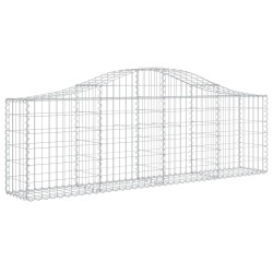 vidaXL Cesta de gaviones forma arco hierro galvanizado 200x30x60/80 cm
