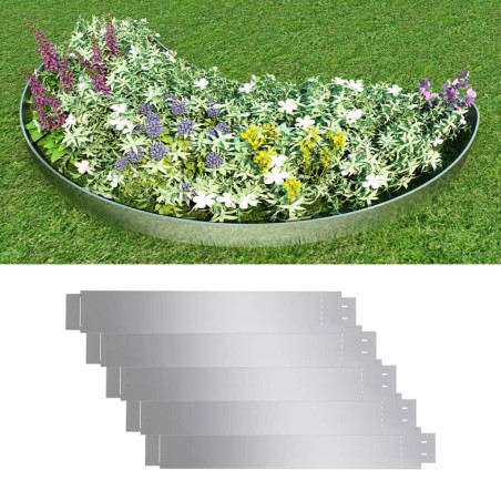 vidaXL Set 5 paneles divisorios flexibles acero galvanizado 100x14 cm