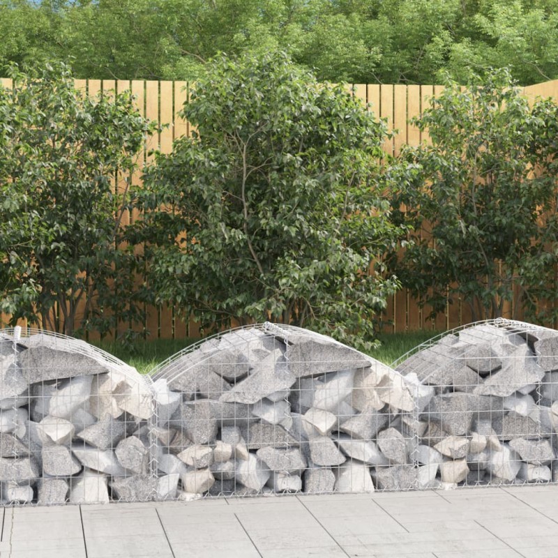 vidaXL Cesta de gaviones forma arco hierro galvanizado 100x50x40/60 cm vidaXL Cesta de gaviones forma arco hierro galvanizado 100x50x40/60 cm