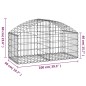 vidaXL Cesta de gaviones forma arco hierro galvanizado 100x50x40/60 cm vidaXL Cesta de gaviones forma arco hierro galvanizado 100x50x40/60 cm