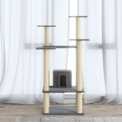 vidaXL Rascador para gatos con postes de sisal gris claro 110 cm