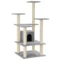 vidaXL Rascador para gatos con postes de sisal gris claro 110 cm vidaXL Rascador para gatos con postes de sisal gris claro 110 cm