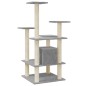 vidaXL Rascador para gatos con postes de sisal gris claro 110 cm vidaXL Rascador para gatos con postes de sisal gris claro 110 cm