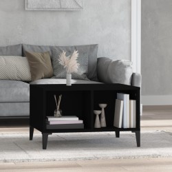 vidaXL Mesa de centro madera contrachapada negro 60x50x36,5 cm