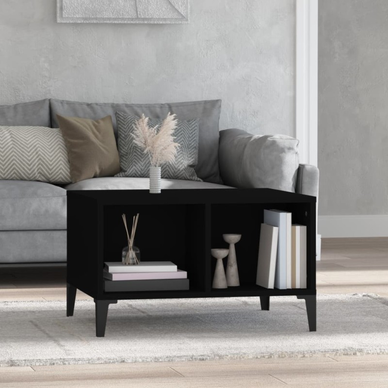 vidaXL Mesa de centro madera contrachapada negro 60x50x36,5 cm vidaXL Mesa de centro madera contrachapada negro 60x50x36,5 cm