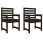 vidaXL Sillas de jardín 2 uds madera maciza pino negro 60x48x91 cm vidaXL Sillas de jardín 2 uds madera maciza pino negro 60x48x91 cm