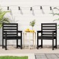 vidaXL Sillas de jardín 2 uds madera maciza pino negro 60x48x91 cm vidaXL Sillas de jardín 2 uds madera maciza pino negro 60x48x91 cm