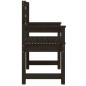 vidaXL Sillas de jardín 2 uds madera maciza pino negro 60x48x91 cm vidaXL Sillas de jardín 2 uds madera maciza pino negro 60x48x91 cm