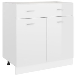 vidaXL Armario inferior madera ingeniería blanco brillo 80x46x81,5cm
