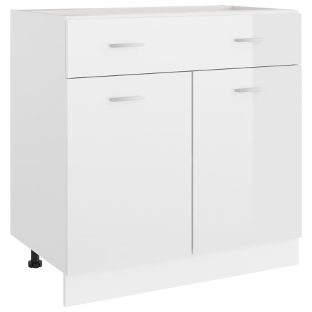 vidaXL Armario inferior madera ingeniería blanco brillo 80x46x81,5cm