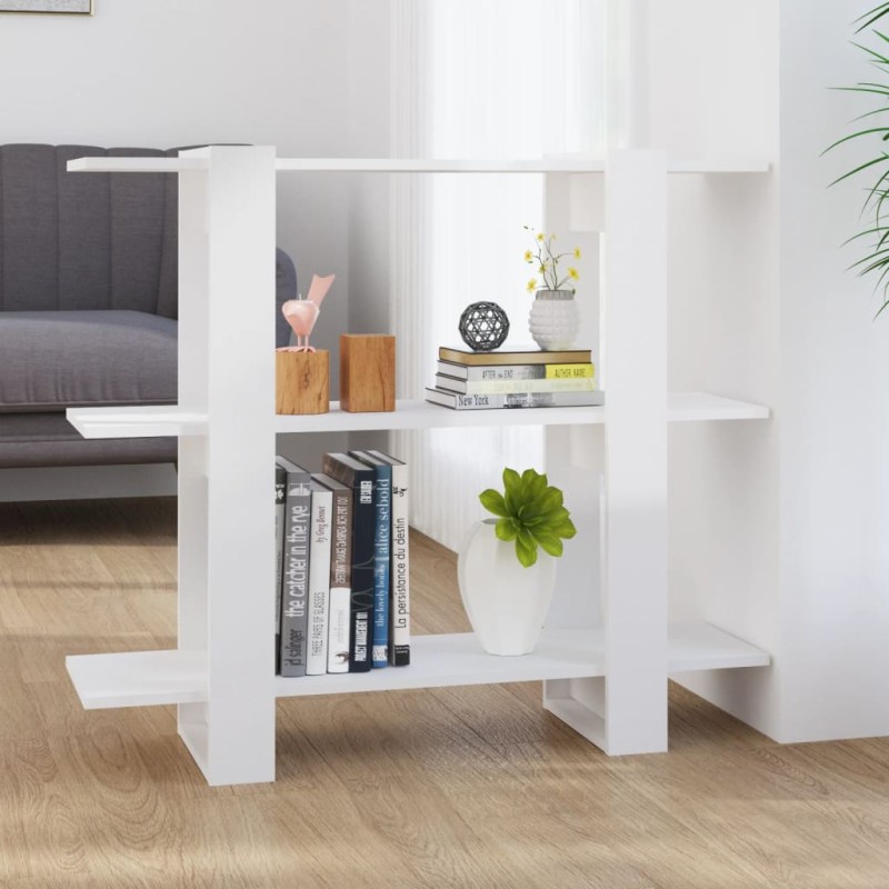 vidaXL Estantería/divisor de espacios blanco brillante 100x30x87 cm vidaXL Estantería/divisor de espacios blanco brillante 100x30x87 cm