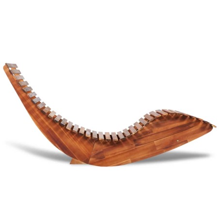 vidaXL Tumbona mecedora de madera de acacia