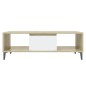 vidaXL Mesa de centro madera contrachapada blanco roble 103,5x60x35cm vidaXL Mesa de centro madera contrachapada blanco roble 103,5x60x35cm