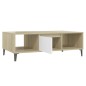 vidaXL Mesa de centro madera contrachapada blanco roble 103,5x60x35cm vidaXL Mesa de centro madera contrachapada blanco roble 103,5x60x35cm