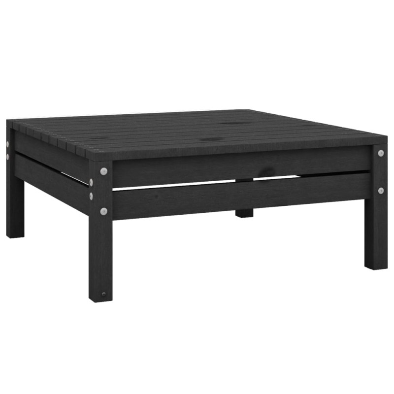 vidaXL Reposapiés de jardín negro madera maciza de pino vidaXL Reposapiés de jardín negro madera maciza de pino