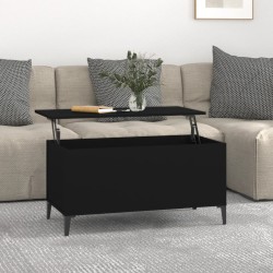 vidaXL Mesa de centro madera contrachapada negro 90x44,5x45 cm