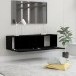 vidaXL Mueble pared TV madera contrachapada negro 120x30x30 cm vidaXL Mueble pared TV madera contrachapada negro 120x30x30 cm