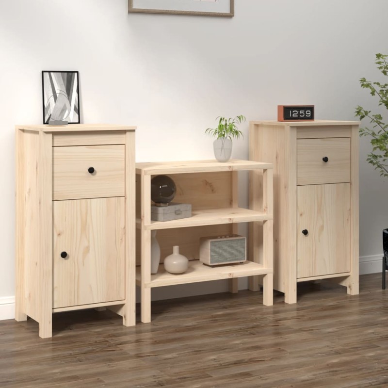 vidaXL Aparadores 2 uds madera maciza de pino 40x35x80 cm vidaXL Aparadores 2 uds madera maciza de pino 40x35x80 cm