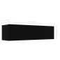 vidaXL Mueble pared TV madera contrachapada negro 120x30x30 cm vidaXL Mueble pared TV madera contrachapada negro 120x30x30 cm