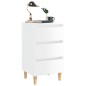 vidaXL Mesita de noche patas madera 2 uds blanco brillo 40x35x69 cm vidaXL Mesita de noche patas madera 2 uds blanco brillo 40x35x69 cm