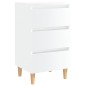 vidaXL Mesita de noche patas madera 2 uds blanco brillo 40x35x69 cm vidaXL Mesita de noche patas madera 2 uds blanco brillo 40x35x69 cm