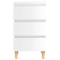 vidaXL Mesita de noche patas madera 2 uds blanco brillo 40x35x69 cm vidaXL Mesita de noche patas madera 2 uds blanco brillo 40x35x69 cm