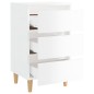 vidaXL Mesita de noche patas madera 2 uds blanco brillo 40x35x69 cm vidaXL Mesita de noche patas madera 2 uds blanco brillo 40x35x69 cm