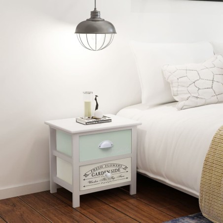 vidaXL Mesitas de noche de estilo francés de madera 2 unidades 