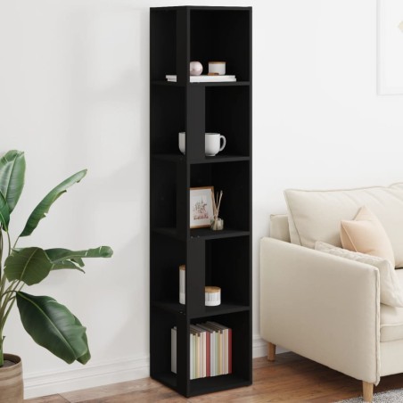 vidaXL Mueble de esquina madera contrachapada negro 33x33x164,5 cm