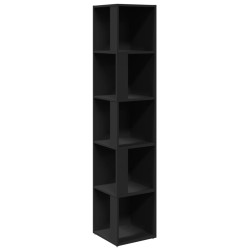 vidaXL Mueble de esquina madera contrachapada negro 33x33x164,5 cm